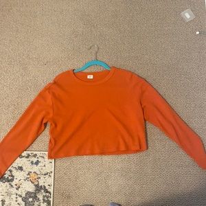 Sundays best orange waffle knit top
